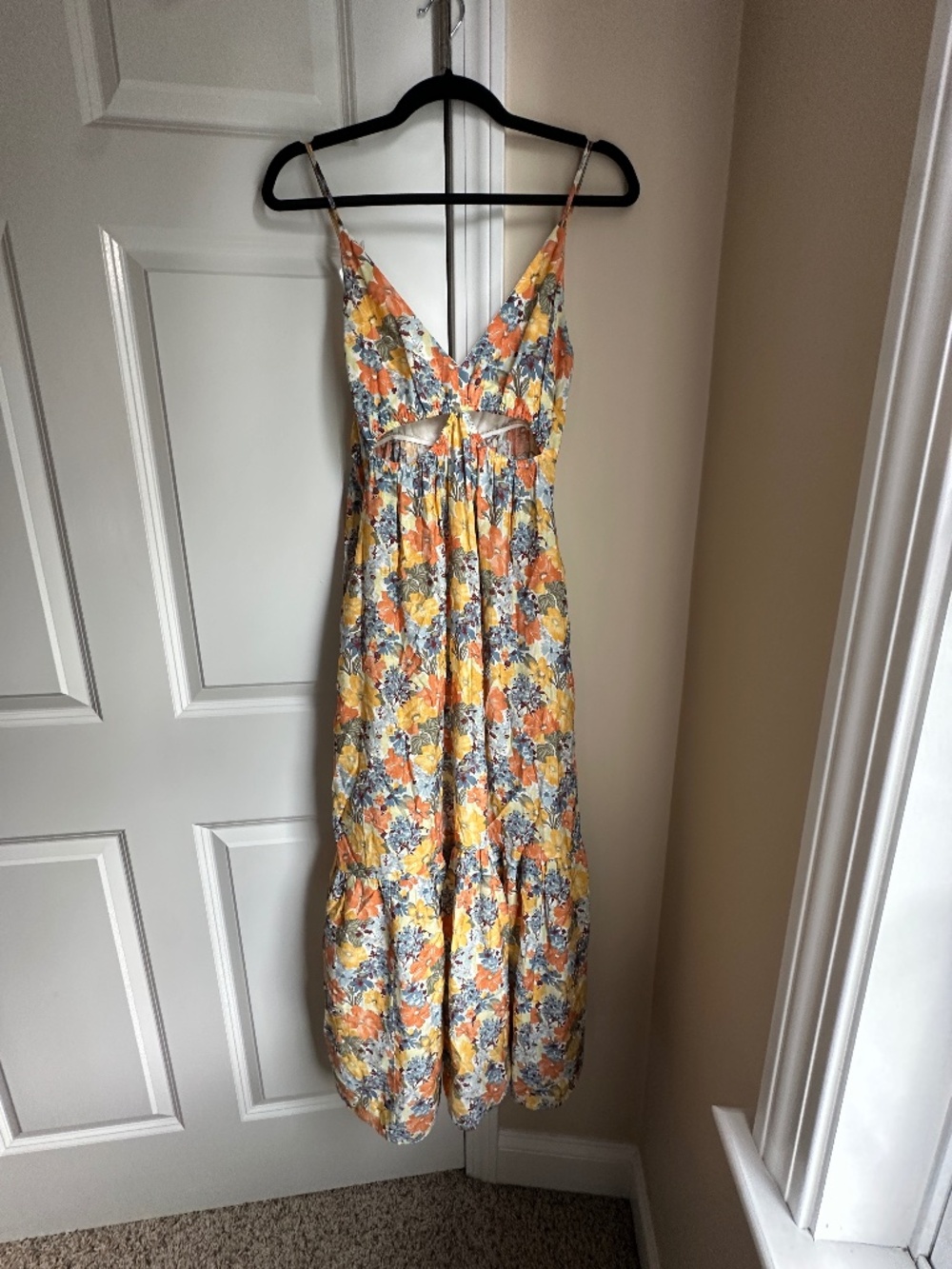 Francesca’s Orange Floral Dress – Size S